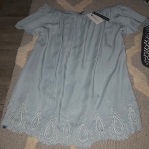 Chambray off the shoulder top